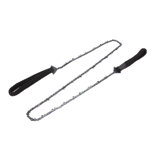 Serra manual de corrente para galhos de árvores com 64 elos, 31 lâminas, 3/8", alcance de 48 polegadas e cabo de paracord preto. 1