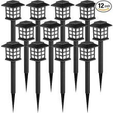 12 Pack GIGALUMI LED Solar Outdoor Lights, Waterproof Solar Path Lights for Garden Landscape Path Yard Patio Driveway (10hrs Lighting)
