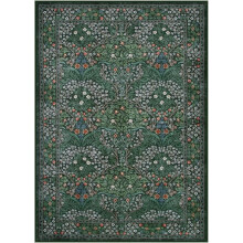 Lahome Dark Green Floral Area Rug (55.1278.74in), Soft Washable Boho Non-Slip Low Pile Carpet for Living Room Bedroom Farmhouse