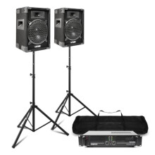 MAX8 8" Passive DJ PA Speaker System with Vonyx Amplifier