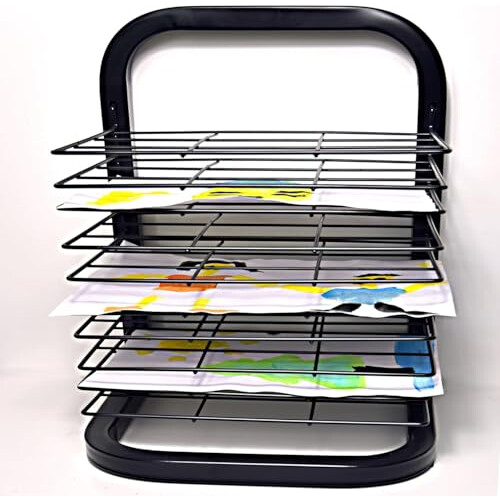 Joymaney Art Drying Rack | Mobile Metal Art Storage Rack with Removable