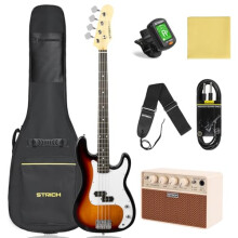 STRICH Electric Bass Guitar 4 Strings Full-Size Beginner Kit