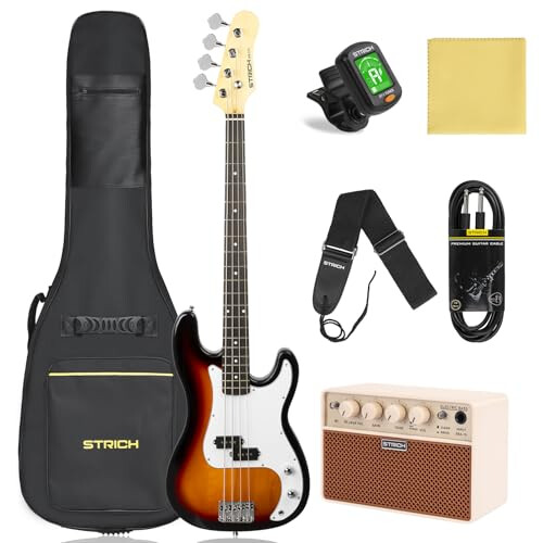 STRICH Electric Bass Guitar 4 Strings Full-Size Beginner Kit