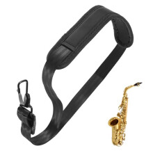 Professional Saxophone Neck Strap, Adjustable Soft leather Padded for Alto Sax Tenor Bass Clarinet Saxophone Baritone Soprano Clarinet Horn