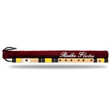 Radhe Flutes C Natural Right Handed Middle Bansuri Black and Yellow Tuned