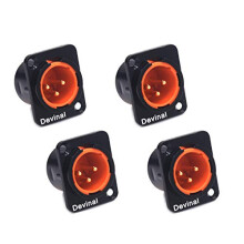 Devinal XLR Male Jack 3 Pin - Chassis Panel Mount Jacks D Series Size