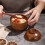 Japanese Soup Bowls with Lids Light Brown Child-Sized 4