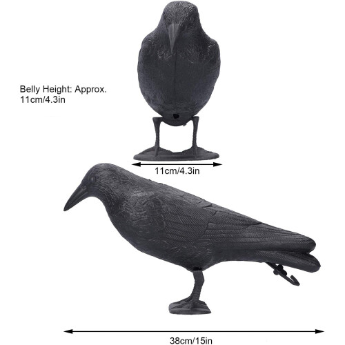 Plastic Crow Statue Simulation Decoy for Outdoor Garden 1