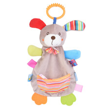 Bréagán Grá Plush le Clibeanna Idirghníomhacha Fuaime Crinkle do Naíonáin, Fabraicí thar a bheith bog, Súile Bróidnithe, Ceann agus Corp