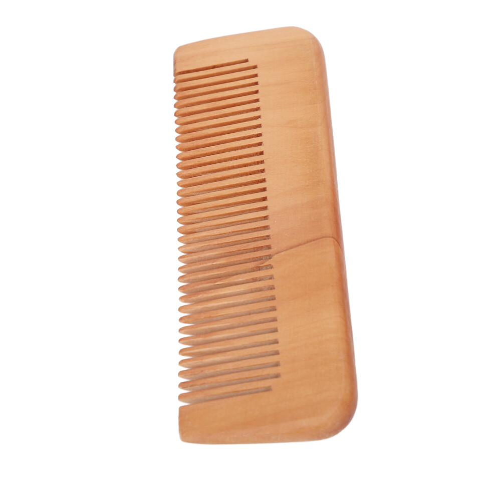 Small Peach Wood Beard Comb Pocket Sized for Men & Women Hair Styling