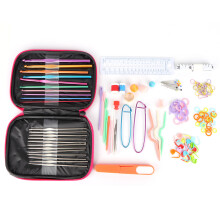 Full Set Crochet Tools with Ergonomic Handles Smooth Stitching Experience Lightweight Metal Hooks Beginner Friendly Crochet Kit with Accessories
