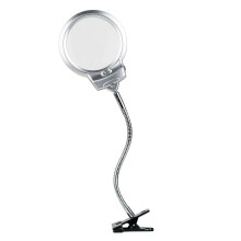 Lampe loupe à pince avec col flexible et angle d'éclairage réglable, lampe de lecture LED, loupe portable avec col flexible