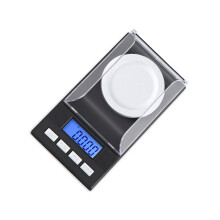 Calibration Weights Included High Precision Digital Milligram Jewelry Scale, Portable Scale with Tare Function and Flip Cover Design, Accurate