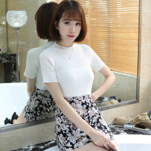 Short Sleeve Crop Top For Women Ribbed Knit Pullover Solid Color Lightweight Cotton Fabric Stretch And Comfy Slim Fit Top With Round Neck Perfect For