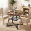 Homcom HOMCOM Round Dining Table for 4, 100 cm Kitchen Table w/ Shelf, Rustic Brown 7