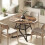 Homcom HOMCOM Round Dining Table for 4, 100 cm Kitchen Table w/ Shelf, Rustic Brown 8