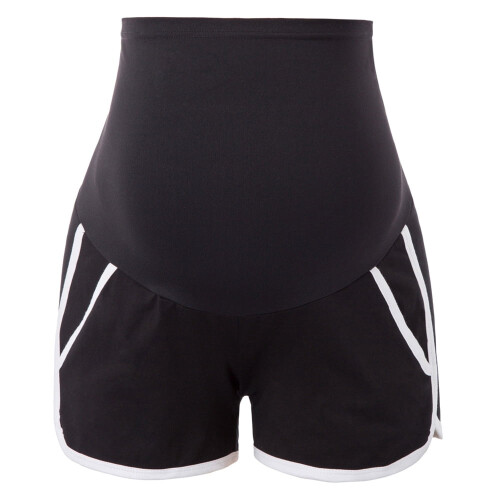 Maternity Workout Shorts Full Panel Double Layer Drawstring