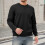 Moletom masculino de algodão, corte slim, gola redonda. 2