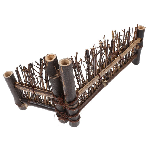 3Pcs Serving Fence Rustic Coffee Color Display Set 1