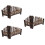 3Pcs Serving Fence Rustic Coffee Color Display Set 8