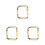 3Pcs Golden Stainless Steel Watch Frame Replacement for 8