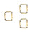 3Pcs Golden Stainless Steel Watch Frame Replacement for 9