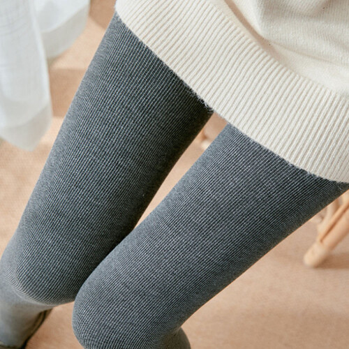 Damen Baumwoll Leggings Plus Pants Herbst Winter Dunkelgrau 2