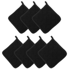 7 Pieces Black Cotton Pot Holders for Kitchen Oven Mitts, Machine Washable and Heat Resistant Hot Pad