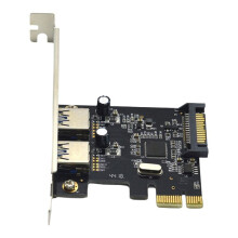 Scheda di Espansione PCIE PCI-e A 2 Porte USB3.0 5 Gbps Scheda di Conversione Riser per Win7/8/9/10/Linux