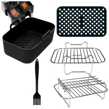 6 PièCes Double Panier AirFryer PièCes Pour Foodi AF300UK AF400UK, Tour T17088, Instant Salter Dual Zone Deep 7.6L-9.6L