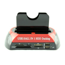 Dual Bay HDD Docking Station USB3.0  IDE 2.5 & 3.5 Inch External Hard Drive Dock All in 1 Hard Drive Holder UK PLUG