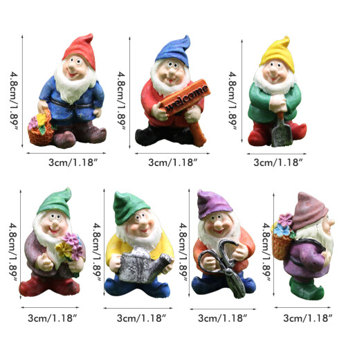Polyresin Dwarf Garden Ornament Set7pcs 1