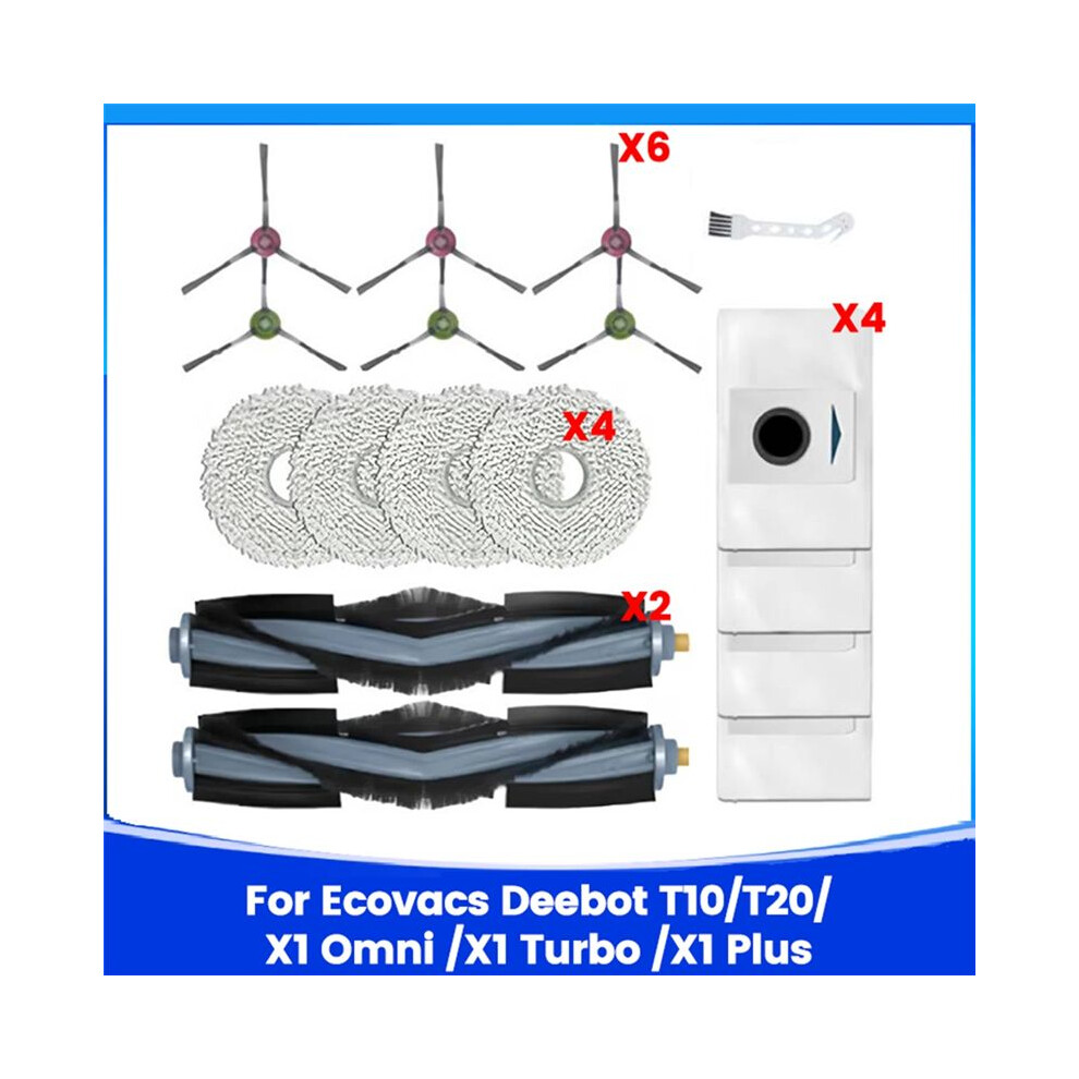 Accessories Kit For Deebot T10 T20 X1 Omni/X1 Turbo /X1 Vacuum Cleaner Parts Main Side Brushes Mop Cloths 6033711914452