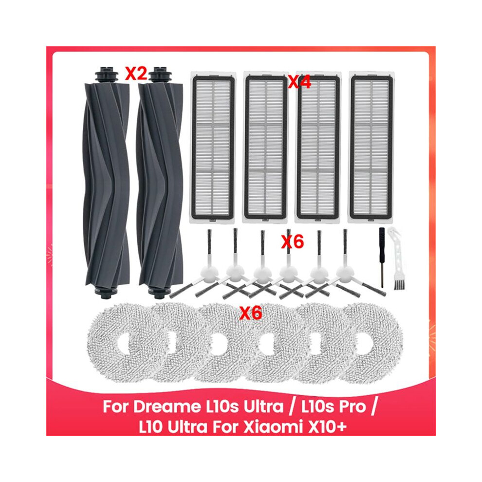 For L10s Ultra / L10s Pro / L10 Ultra For X10+ Vacuum Cleaner Parts Hepa Filter Roller Brush Mop Pads 6032183293058