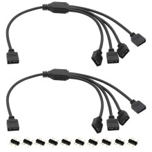 Cavo Splitter ARGB da 2 Pezzi, Cavo di Estensione Splitter RGB Indirizzabile da 1 A 4 Femmina A Femmina 5 V A 3 Pin, Cavo di Sincronizzazione LED ARGB