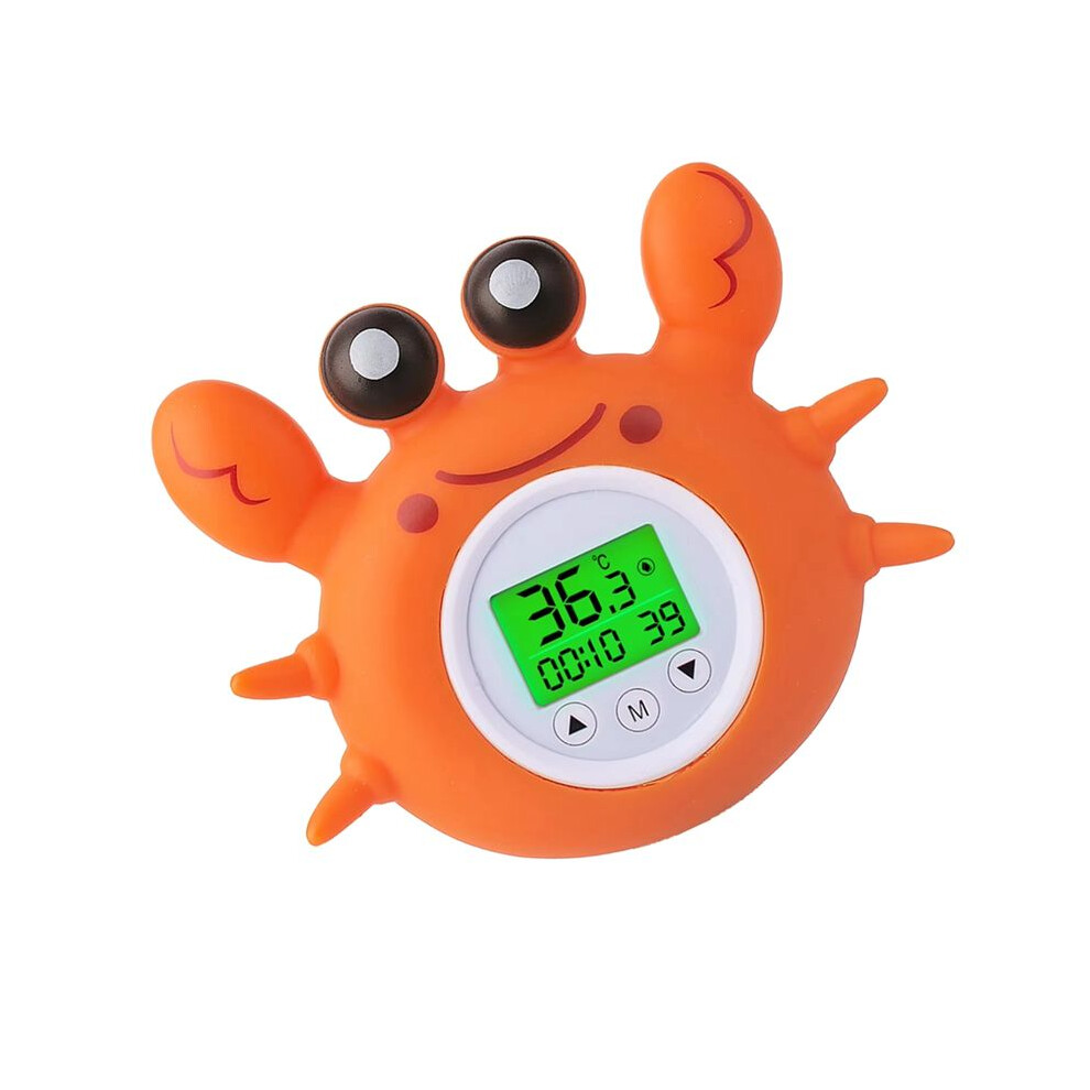 Kids Bath Thermometer with Room Temperature Tri-Color Backlit Display Fahrenheit and Celsius Safety Floating Bath Toy