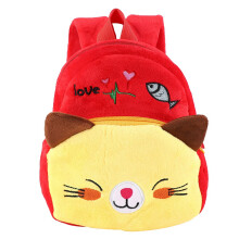 Mini Travel Bag for Toddlers, Cute Toddler Backpack with Top Handle and Friendly Animal Face Pattern, Plush Animal Cartoon Toddler Bag with Durable