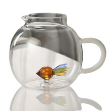 Hervidor de Agua Fría con Forma de Panza, Diseño Tridimensional de Animales de Granja, para el Hogar, de Vidrio de Borosilicato Alto, A-1600 Ml