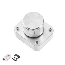 3Mode USB/2.4G/ Wireless Single Knob Volume Controller Keyboard Wired 2.4g Short-Cut Silver