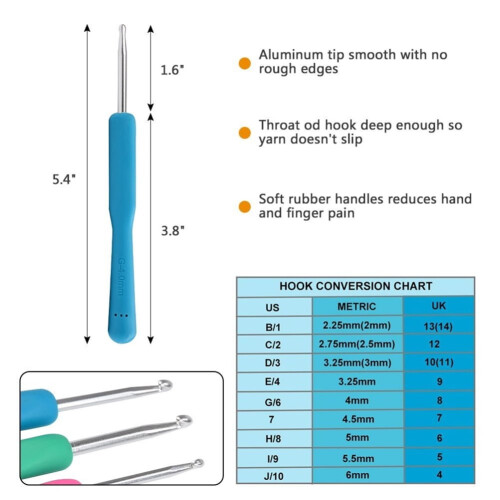 72Set Crochet Hooks For Yarn And Knitting Tools Beginners Use 1