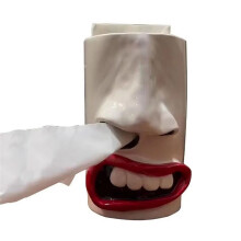 Funny Face Tissue Holder Nose Tissue Box Handmade Storage Box Pen Holder Paper Box Desktop Decoration