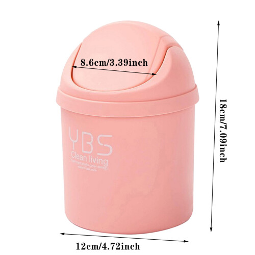 Modern Plastic Mini Trash Can with Lid for Bathroom or 2