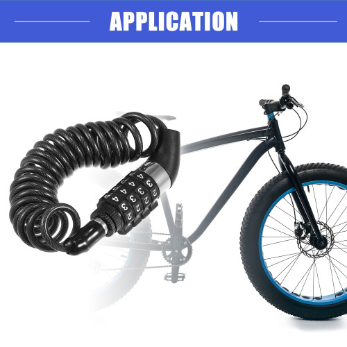 Helmet Lock Bike Cable Lock 4 Digit Security Resettable Combination Cable Locks 1