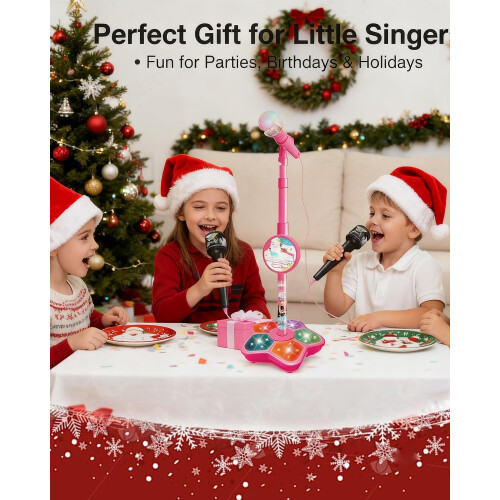Kids Karaoke Machine with Stand, Music, Lights, Echo 2
