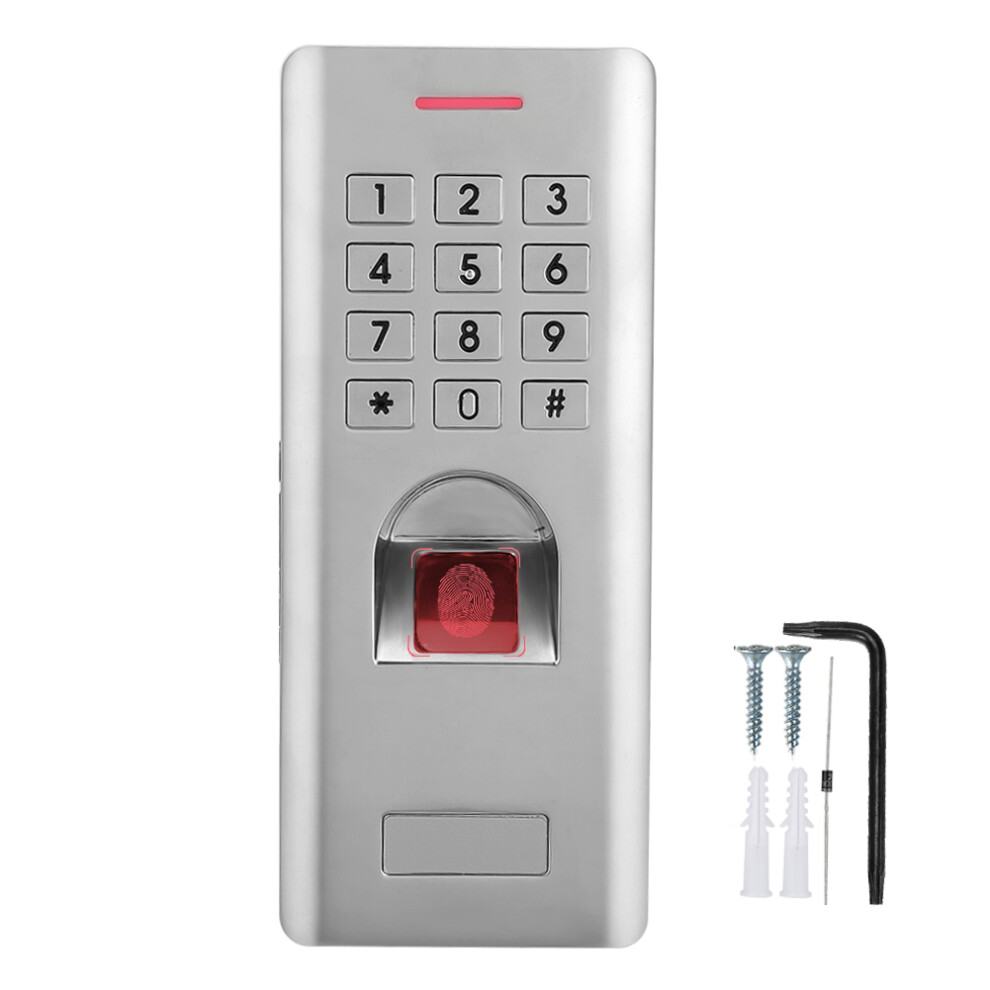 Secure Biometric Fingerprint Door Keypad, Ip66waterproof Password Access Control With Metal Case Rainproof Blue Backlight Wiegand Input Output 9365509961810