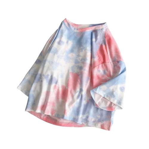 Βασικά μπλουζάκια για γυναίκες Tie Dye με κοντομάνικο μπλουζάκι, casual, καλοκαιρινές
