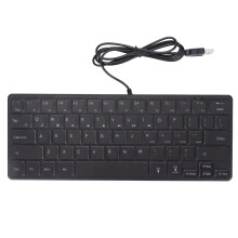 Fatigue-free Typing Mini Keyboard, 64Keys ABS Wired Gaming Keyboard with Ergonomic Design, Ultra-thin for Portability, Strong Compatibility with