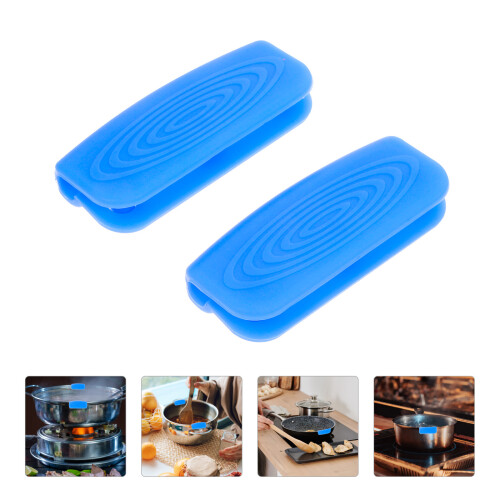 2 Pcs Pot Handle Covers Heat Resistant Protectors Silicone Pan Sleeve 2