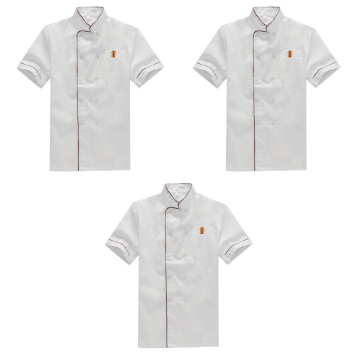 3Pièces Veste De Cuisine Courtes Résistante Usure 2