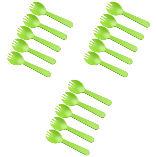 300Pièces Couverts Jetables Vert Cuisine 2